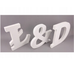 Litery inicjały 3D na ślub wesele Białe