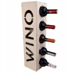 Wieszak regał stojak półka na wino drewniany