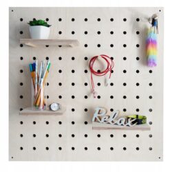 TABLICA ORGANIZER Pegboard z drewna do biura domu 100x80cm czarny