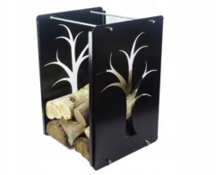 Stojak koszyk na drzewo drewno kominek kosz 3model