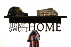 Wieszak na ubrania z półką HOME SWEET HOME XXL