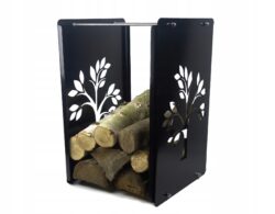 Stojak koszyk na drzewo drewno kominek kosz 3model