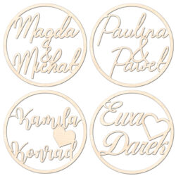 Wesele, dekoracje weselne, napisy weselne, Koło z imionami ślubne Koło drewniane na wesele Dekoracja weselna