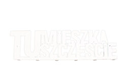 Wieszak na ubrania klucze z sentencją ścienny