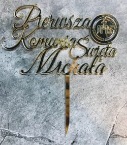 Topper na tort Pierwsza Komunia Święta z imieniem TKSPZ1