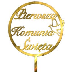 Topper na tort Pierwsza Komunia Święta z imieniem TKSPZ5