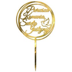 Topper na tort Pierwsza Komunia Święta z imieniem TKSPZ6