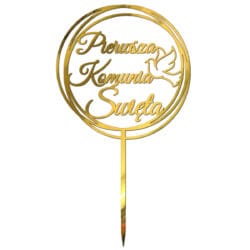 Topper na tort Złoty Pierwsza Komunia Święta TKSPZ-6A