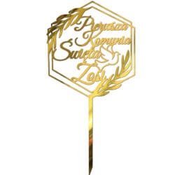 Topper na tort Złoty Pierwsza Komunia Święta z imieniem TKSPZ-8