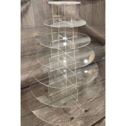 Minimalistyczna patera z pleksi wycinana laserowo na ciasto i babeczki