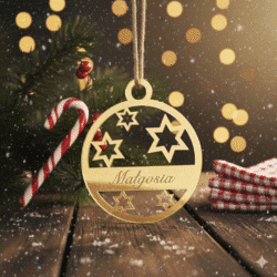 Bombka z imieniem na choinkę bombki złote lustro złota Wzór 2Z