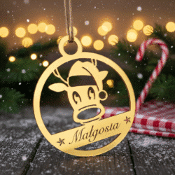 Bombka z imieniem na choinkę bombki złote lustro złota Wzór 3Z